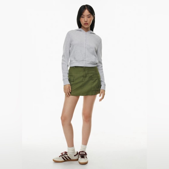 Aritzia Tna Waffle Zip Hoodie color cool grey size small - Picture 1 of 3